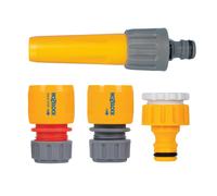 Hozelock 2352C0000 Hose Fitting Starter Set for 12.5/15mm Hoses - Quick-Connect System, Includes Nozzle, Hose End, Waterstop & Tap Connector