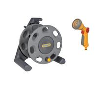 Hozelock 2410 Compact Floor Standing Hose Reel & 2679 Multi Spray Gun