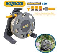 Hozelock Compact Floor Standing Hose Reel 1/2" / 12.5mm 25m Grey & Yellow