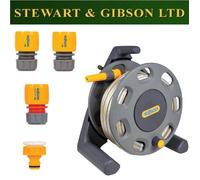 Hozelock 2412 Compact Hose Reel Pipe 25m Garden Hose With Starter Fittings Jet