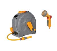 Hozelock 2415 2-N-1 Compact Enclosed Reel + Hose 25M With A 2679 Multispray Gun