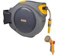 Hozelock 2595 40M Auto Reel Retractable Hose System Wall Mounted 2679 Spray Gun