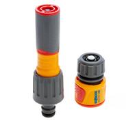 Hozelock 3 In 1 Nozzle And Aquastop Yellow/grey (One Size)