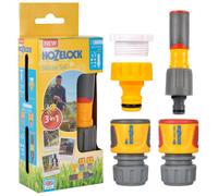 Hozelock 3 In 1 Starter Nozzle Kit Soft Grip Spray Lance Jet Cone Rose Aqua Stop Tap Connector 12.5mm 15mm Garden Hose 100-100-228