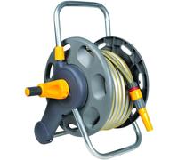 Hozelock 45m Assembled Garden Hose Reel & 25m Hose Pipe + Fittings 2431