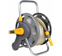 Hozelock Floor and Wall Mounted Hose Reel 1/2" / 12.5mm 50m Grey & Yellow