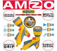 Hozelock 6 Pattern Spray Gun Garden Hose Nozzle Adjustable Watering Tool - 2684