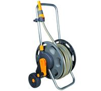Hozelock 60M Assembled Hose Cart With 50M Multipurpose Hose Easy Rewind Metal Towing Handle Stable Garden Watering - 100-000-990