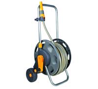 HOZELOCK - Cart Plus 50m (? 12.5 mm) Assembled : Max Capacity 60m, 1-piece Rewind Handle, Sturdy Frame for General Use, Supplied Assembled with 50m