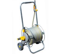 HOZELOCK - Cart Reel Metal Pro 30m : Reel on Wheels 30m, Stable, Robust Metal Drum, Telescopic Traction Handle Comfortable, Supplied Assembled with