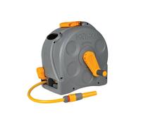 Hozelock Compact 2-in-1 Wall Mountable Hose Pipe Reel with 25m Garden Hose-2415