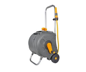 HOZELOCK - Compact Cart Reel 30m : Stable, Sturdy Reel on Wheels, Easy to Assemble and Use, Large Winding Handle, Enclosed Casing, Supplied with all