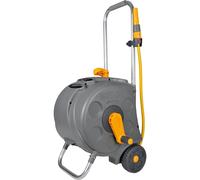 Hozelock Compact Cart with 30m Hose Pipe and Fittings Wheeled Reel Storage