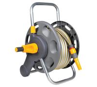 Compact Hose Reel 25M 12.5Mm Integrated Handle Fittings Nozzle Garden Watering