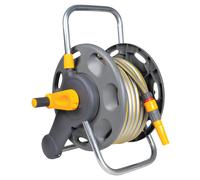 HOZELOCK - Compact Hose Reel 25m (? 12.5 mm) : Integrated Handle, Supplied with 25m of Multi-purpose Hose, Fittings and Nozzle, Max. Capacity 30m [247