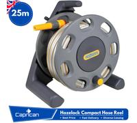 Hozelock Compact Hose Reel 25m Hose Fittings & Nozzle Garden Set - 100-000-898