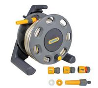 Hozelock Compact Reel & 25M Multi Purpose Garden Hose & Nozzle Connectors 2412