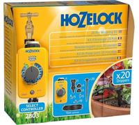 Hozelock Drip Watering Kit for 20 Pots - Automatic Irrigation System with Select Timer & 20 Pressure Compensating Drippers - for Pots, Hanging Baskets, Borders & Greenhouses - (100-001-400)