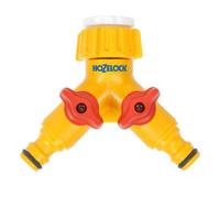 Hozelock Dual Tap Connector - Yellow/Red - One Size - Yellow/Red