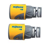 Hozelock Hose Connector (Pack of 2) - Yellow/Grey - One Size - Yellow/Grey