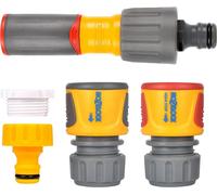 HOZELOCK - Starter Nozzle Kit 3-in-1 : Ergonomic Soft Grip Lance, Non-Slip, 3 Jets, 2 Connections Ø 12.5mm - Ø 15mm (1/2" - 5/8"), 1 Tap Connection [ 100-100-228]