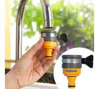 Hozelock Indoor Mixer Tap Connector 20mm To 24mm For Threadless Kitchen Taps With Adjustable Stainless Steel Clip - 100-000-645