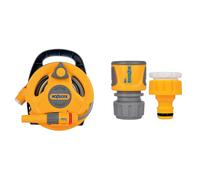 HOZELOCK - Micro Reel 10m : Ideal for patios, balconies and small gardens, compact and practical & Outdoor Tap Connector Kit + Hose Connector ? 12.5-1
