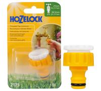 Hozelock Outdoor Tap Connector 21mm - 26.5mm Threaded Universal Fit Watertight Durable Brass Finish - 100-000-624