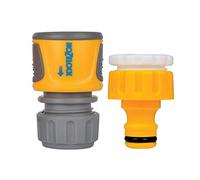 Hozelock Threaded Tap & Soft-Touch Hose End Connector Set 20710000 – 12.5–15mm (Taps 21–26.5mm)