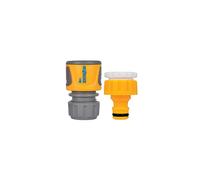 HOZELOCK - Outdoor Tap Connector Kit + Hose Connector ? 12.5 - 15mm (1/2"- 5/8") Soft Touch : For Taps ? 21 - 26.5 mm (1/2"- 3/4"), Watertight,