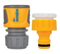 Hozelock Outdoor Tap Connector Kit Plus 12.5mm - 15mm Soft Touch Universal Fit Watertight Connection - 100-000-553