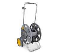 Hozelock Plus Grey & Yellow Freestanding Hose Pipe Cart With Wheels (L)90M - Smooth Easy Rewind