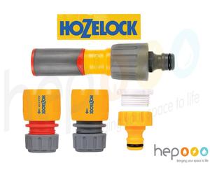 HOZELOCK QUICK CONNECT 3 in 1 NOZZLE AND CONNECTOR NEW STARTER SET HOSE END STOP