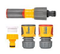 HOZELOCK QUICK CONNECT 3 IN 1 NOZZLE PLUS & STARTER SET OUTDOOR HOSE CONNECTOR