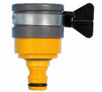 Hozelock Round Tap Connector in Mid Grey Hozelock Mid Grey