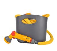 HOZELOCK - Watering Kit Superhoze City 7.5m : Ideal for Small Spaces, Balconies, Terraces, Expandable Hose, Up to 3X Original Length (max 7.5m), 2 Aquastop Fittings: Ready to Use [100-100-215]