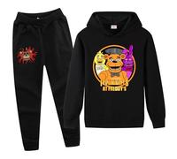 HozenFly Boys and Girls Tracksuit Kids Sweatshirt and Pants 2pcs Set Hoodie Pullover Clothing Sets Age 2-13 Years Black-140