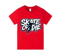 HozenFly Kids T-Shirt Boys Girls 100% Cotton Tshirts Skateboarding Short Sleeve Top Summertime Children Clothing Red 4, 5 Years