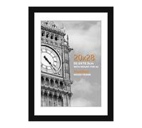 HoziRes Picture Frames 50cm x 70cm, 100% Solid Wood 70cm x 50cm Frame, 20x28 inch Picture Frame with Plexiglass Front, Black Picture Frames for Wall Mounting, Poster Frames with Mat for A2 Printing