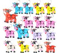HOZKEAP 24 Packs Bulk Fidget Bubble Mini Pop Cow Animals Keychain , Holiday Party Favors Supplies Classroom summer Student gifts