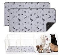 HOZKUY 2-Pack Guinea Pig Cage Liners & Bedding 24"x48"- Fast-Absorbing, Washable & Reusable, Leakproof Pee Pads and Mat with Odor Control & Non-Slip Bottom for Rabbits, Hamsters & All Small Animals