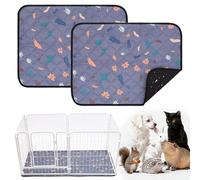 HOZKUY 2-Pack Guinea Pig Cage Liners & Bedding - Fast-Absorbing, Washable & Reusable, Leakproof Pee Pads and Mat with Odor Control & Non-Slip Bottom for Rabbits, Hamsters & All Small Animals (18"x24")