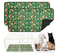 HOZKUY 2-Pack Guinea Pig Cage Liners & Bedding - Fast-Absorbing, Washable & Reusable, Leakproof Pee Pads and Mat with Odor Control & Non-Slip Bottom for Rabbits, Hamsters & All Small Animals (24"x48")