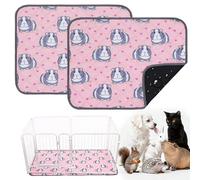 HOZKUY 2-Pack Guinea Pig Cage Liners & Bedding - Fast-Absorbing, Washable & Reusable, Leakproof Pee Pads and Mat with Odor Control & Non-Slip Bottom for Rabbits, Hamsters & All Small Animals (18"x24")
