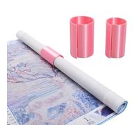 HOZOE Diamond Painting Canvas Roll Holder,Fixed Scroll Anti-Roll Bracket,Diamond Scroll Ring Storage Tool,Diamond Painting Art Accessories,3D Printing,2-Pack (pink)