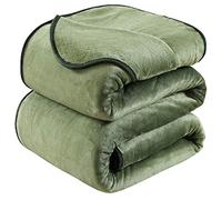 HOZY Baby/Adult Fleece Blanket, 230 x 270 cm, Soft and Warm, Microfiber Polyester, Bedspread, Sofa Throw, Velvet Effect, Easy to Clean, Green