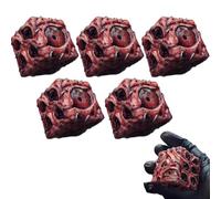 HOZZAVOX Handmade 5-Piece Eye of Fate/Destiny Dice - Realistic Eyeball Design (Dice Points), Six-Sided Dark Gothic Game Dice for RPG & Halloween Table Decor