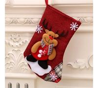 HOZZAVOX Personalized Christmas Stockings - Festive Snowman, Santa, and Elk Designs - Holiday Decorations for Home, Fireplace, and Parties - Ideal Candy Bags and Gifts(C-23x16cm)