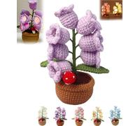 HOZZAVOX Shimmernest Lilyglow Crochet Artificial Flower Lamp - 7 Handcrafted Eternalbloom Lily Night Lights | Distinctive Gift for Wife & Girlfriend | Ideal Birthday & Christmas Decoration(Purple)