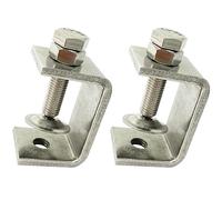 Hozzwhoo 47MM Mini Stainless Steel C Clamps for Mounting, 2Pcs Heavy Duty Woodworking U Clamp Set with Wide Jaw Opening & Protective Pads, Silver